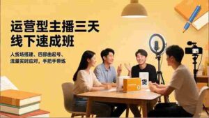 (16630期)运营型主播三天线下班,人货场搭建,四部曲起号,流量实时应对,手把手带练-中创网_分享创业项目_助您在家赚钱