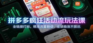 拼多多疯狂活动流玩法课：全链接打标，精准流量翻倍，业绩稳涨不踩坑-中创网_分享创业项目_助您在家赚钱