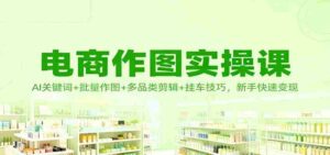 电商作图实操课:AI关键词+批量作图+多品类剪辑+挂车技巧,新手快速变现-中创网_分享创业项目_助您在家赚钱