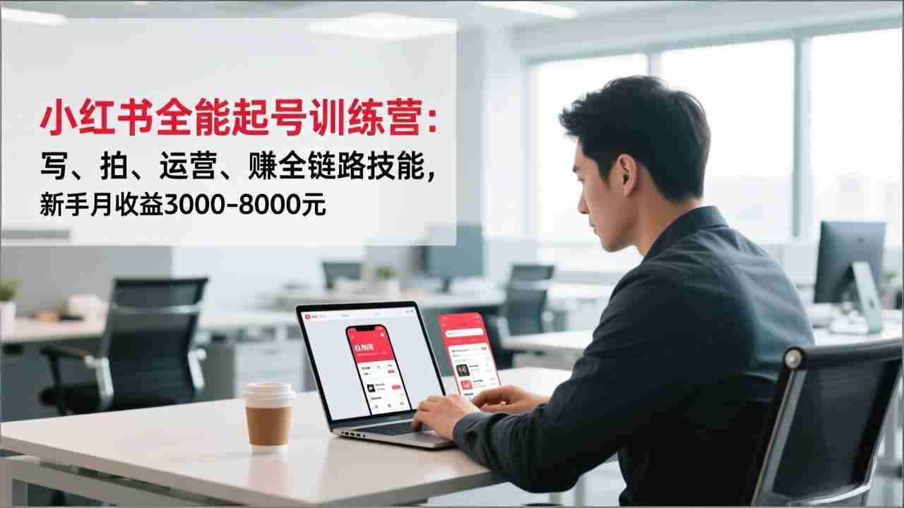 （16836期）小红书全能起号训练营：写、拍、运营、赚全链路技能，新手月收益3000-8000元-中创网_分享创业项目_助您在家赚钱