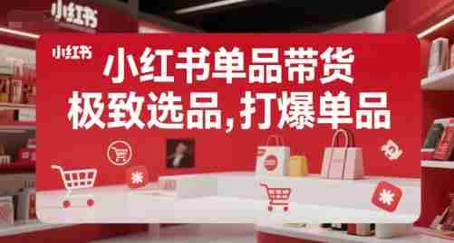 小红书单品带货,极致选品,打爆单品(更新)