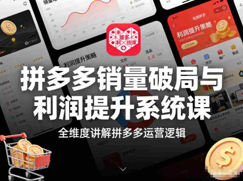 拼多多销量破局与利润提升系统课,全维度讲解拼多多运营逻辑