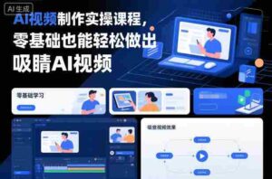 AI视频制作实操课程,零基础也能轻松做出吸睛AI视频-中创网_分享创业项目_助您在家赚钱