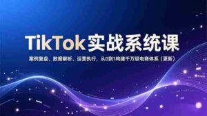 (16918期)TikTok实战系统课,案例复盘、数据解析、运营执行,从0到1构建千万级电商体系(更新)-中创网_分享创业项目_助您在家赚钱