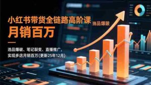 (16842期)小红书带货全链路高阶课,选品爆破、笔记裂变、直播推广,实现多店月销百万(更新25年12月)-中创网_分享创业项目_助您在家赚钱