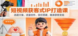 短视频获客式IP打造课:选题文案、流量创作、信任搭建,精准获客变现-中创网_分享创业项目_助您在家赚钱