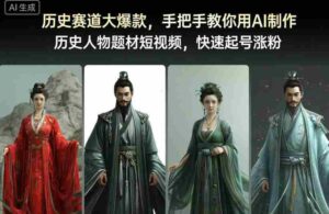 历史赛道大爆款，手把手教你用AI制作历史人物题材短视频，快速起号涨粉-中创网_分享创业项目_助您在家赚钱