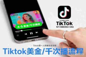 TK中视频计划项目,Tiktok第一人称解说流程,每干次播放奖励4-5美金-中创网_分享创业项目_助您在家赚钱