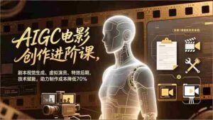 (16939期)AIGC电影创作进阶课,剧本视觉生成、虚拟演员、特效后期,技术赋能,助力制作成本降低70%-中创网_分享创业项目_助您在家赚钱