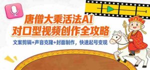 “大乘活法”AI对口型视频创作全攻略:文案剪辑+声音克隆+封面制作,快速起号变现-中创网_分享创业项目_助您在家赚钱