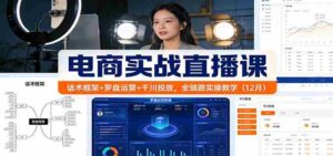 电商实战直播课:话术框架+罗盘运营+千川投放,全链路实操教学(12月)-中创网_分享创业项目_助您在家赚钱