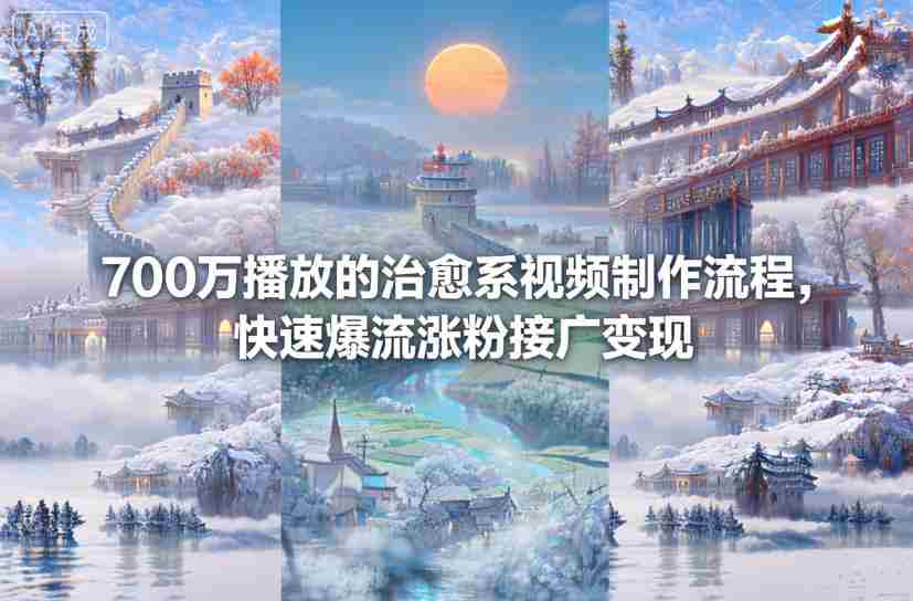 700万播放的治愈系视频制作流程,快速爆流涨粉接广变现