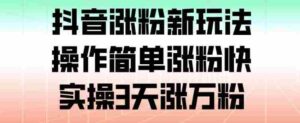抖音涨粉新玩法，操作简单涨粉快，实操3天涨万粉-中创网_分享创业项目_助您在家赚钱