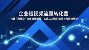 (16959期)企业短视频流量转化营,构建“海陆空”立体流量矩阵,实现从0到1的破局与可持续增长-中创网_分享创业项目_助您在家赚钱