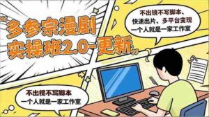 (16849期)多参 宗漫剧实操班2.0-更新,不出镜不写脚本、快速出片、多平台变现,一个人就是一家工作室-中创网_分享创业项目_助您在家赚钱