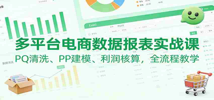 多平台电商数据报表实战课：PQ清洗、PP建模、 利润核算，全流程教学-中创网_分享创业项目_助您在家赚钱