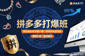 拼多多打爆班原创高阶技术第53期,拼多多饰品项目-中创网_分享创业项目_助您在家赚钱