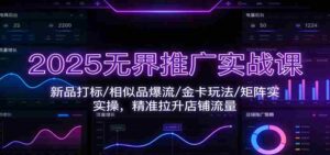 2025无界推广实战课：新品打标/相似品爆流/金卡玩法/矩阵实操，精准拉升店铺流量-中创网_分享创业项目_助您在家赚钱