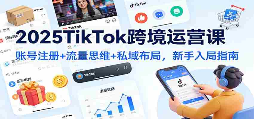 2025TikTok跨境运营课：账号注册+流量思维+私域布局，新手入局指南-中创网_分享创业项目_助您在家赚钱