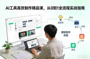 AI工具高效制作精品课,从0到1全流程实战指南-中创网_分享创业项目_助您在家赚钱