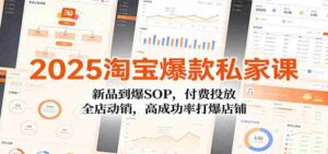 2025淘宝爆款私家课:新品到爆SOP,付费投放,全店动销,高成功率打爆店铺-中创网_分享创业项目_助您在家赚钱