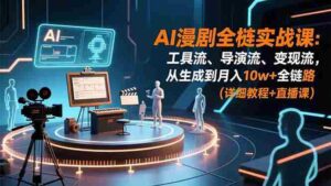 (16776期)AI漫剧全栈实战课:工具流、导演流、变现流,从生成到月入10w+全链路 (详细教程+直播课)-中创网_分享创业项目_助您在家赚钱