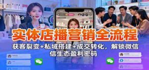 实体店播营销全流程:获客裂变+私域搭建+成交转化,解锁微信生态盈利密码-中创网_分享创业项目_助您在家赚钱