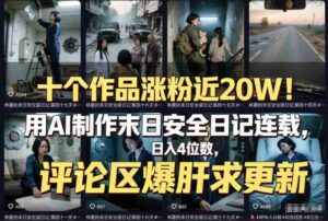 十个作品涨粉近20W!用AI制作末日安全日记连载,日入4位数,评论区爆肝求更新(附详细步骤)-中创网_分享创业项目_助您在家赚钱
