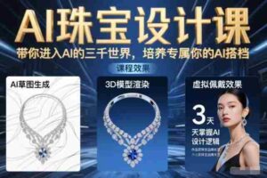 AI珠宝设计课,带你进入AI的三千世界,培养专属你的AI搭档-中创网_分享创业项目_助您在家赚钱