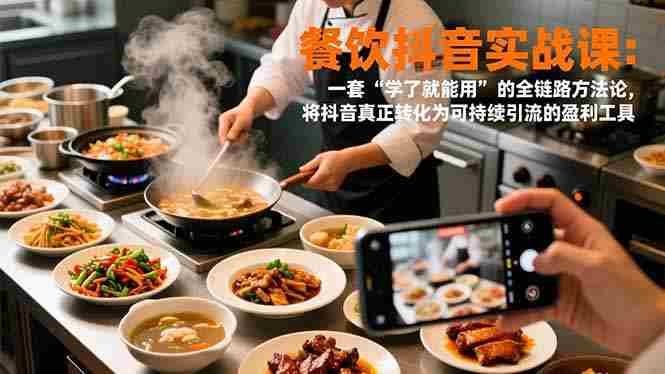 （16975期）餐饮抖音实战课：一套“学了就能用”的全链路方法论，将抖音真正转化为可持续引流的盈利工具-中创网_分享创业项目_助您在家赚钱