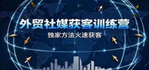 外贸社媒获客训练营,独家方法火速获客、提升成交,实现外贸降维打击(更新)-中创网_分享创业项目_助您在家赚钱