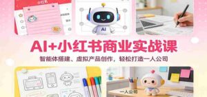 AI+小红书商业实战课:智能体搭建、虚拟产品创作,轻松打造一人公司-中创网_分享创业项目_助您在家赚钱