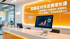 (16793期)实体店30天逆袭增长课,AI获客模型+流量矩阵+直播转化,单店业绩翻倍,净利润增加数万元-中创网_分享创业项目_助您在家赚钱