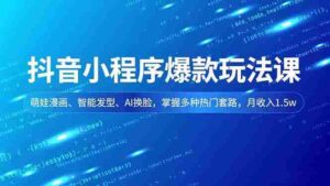 (16799期)抖音小程序爆款玩法课,萌娃漫画、智能发型、AI换脸,掌握多种热门套路,月收入1.5w-中创网_分享创业项目_助您在家赚钱