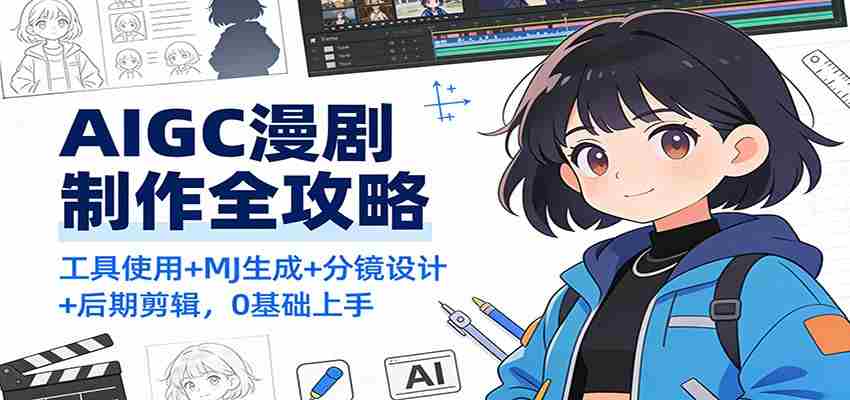 AIGC漫剧制作全攻略：工具使用+MJ生成+分镜设计+后期剪辑，0基础上手-中创网_分享创业项目_助您在家赚钱