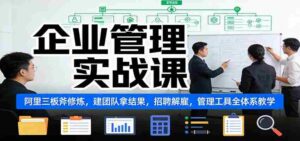 企业管理实战课：阿里三板斧修炼，建团队拿结果，招聘解雇，管理工具全体系教学-中创网_分享创业项目_助您在家赚钱