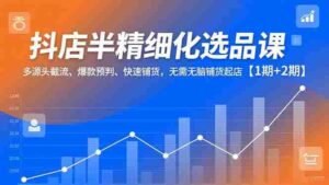 (16825期)抖店半精细化选品课,多源头截流、爆款预判、快速铺货,无需无脑铺货起店【1期+2期】-中创网_分享创业项目_助您在家赚钱