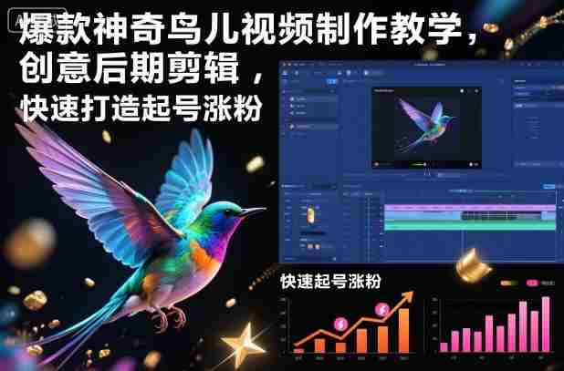爆款神奇鸟儿视频制作教学，创意后期剪辑，快速打造起号涨粉-中创网_分享创业项目_助您在家赚钱