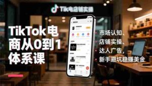 （16818期）TikTok电商从0到1体系课，市场认知、店铺实操、达人广告，新手避坑稳赚美金-中创网_分享创业项目_助您在家赚钱
