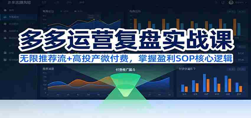 多多运营复盘实战课：无限推荐流+高投产微付费，掌握盈利SOP核心逻辑（更新）-中创网_分享创业项目_助您在家赚钱