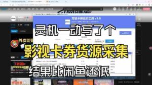 影视卡券采集系统,比闲鱼价格还低-中创网_分享创业项目_助您在家赚钱
