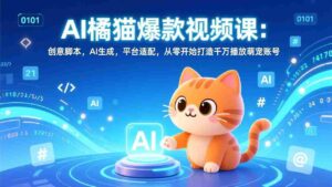 (17091期)AI橘猫爆款视频课:创意脚本,AI生成,平台适配,从零开始打造千万播放萌宠账号-中创网_分享创业项目_助您在家赚钱