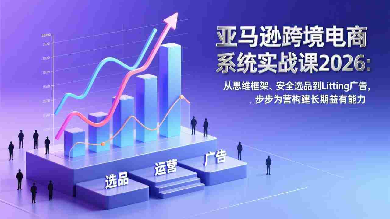 （17173期）亚马逊跨境电商系统实战课2026：从思维框架、安全选品到Listing广告，步步为营构建长期盈利能力-中创网_分享创业项目_助您在家赚钱