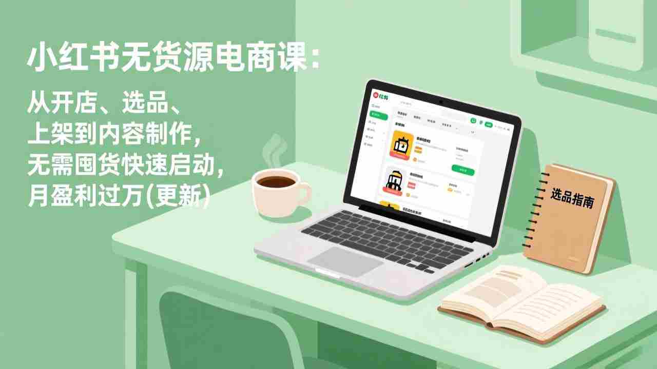 （17150期）小红书无货源电商课：从开店、选品、上架到内容制作，无需囤货快速启动，月盈利过万(更新)-中创网_分享创业项目_助您在家赚钱