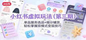 小红书虚拟玩法(第三期):单品服务选品+细分铺货,轻松掌握双模式变现技巧-中创网_分享创业项目_助您在家赚钱