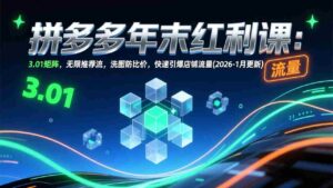 (17100期)拼多多年末红利课:3.01矩阵,无限推荐流,洗图防比价,快速引爆店铺流量(2026-1月更新)-中创网_分享创业项目_助您在家赚钱