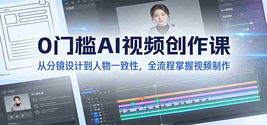 0门槛AI视频创作课：从分镜设计到人物一致性，全流程掌握视频制作-中创网_分享创业项目_助您在家赚钱