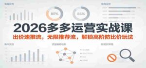 2026多多运营实战课:出价速推流,无限推荐流,解锁高阶防比价玩法(更新)-中创网_分享创业项目_助您在家赚钱