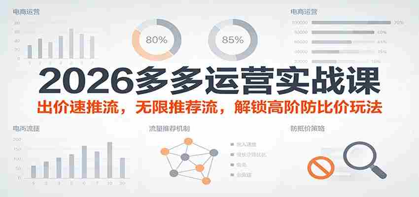 2026多多运营实战课：出价速推流，无限推荐流，解锁高阶防比价玩法（更新）-中创网_分享创业项目_助您在家赚钱
