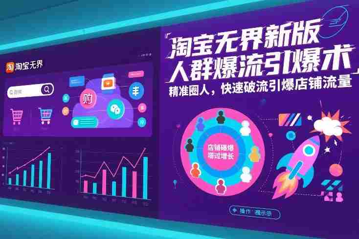 淘宝无界新版人群爆流引爆术,精准圈人,快速破流引爆店铺流量